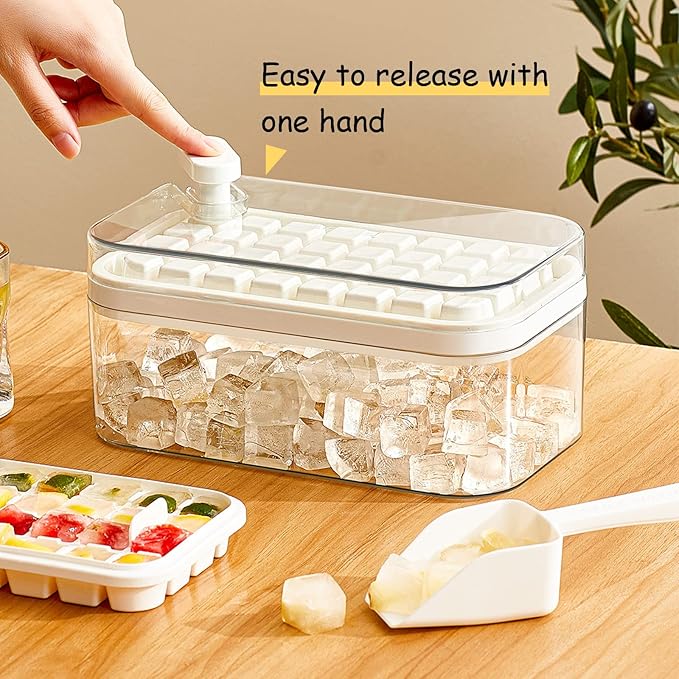 Ice Cube Tray with Lid and Bin, 2 Pack - Image 4