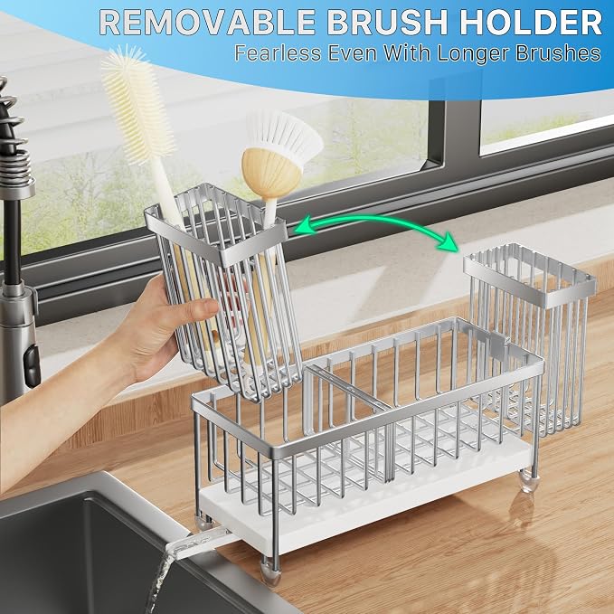 Cisily Sponge Holder for Kitchen Sink, Sink Caddy Organizer - Image 4
