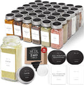 Glass Spice Jars with Labels with Metal Lids and Shakers Farmhouse 36 Pack Set by Finessy