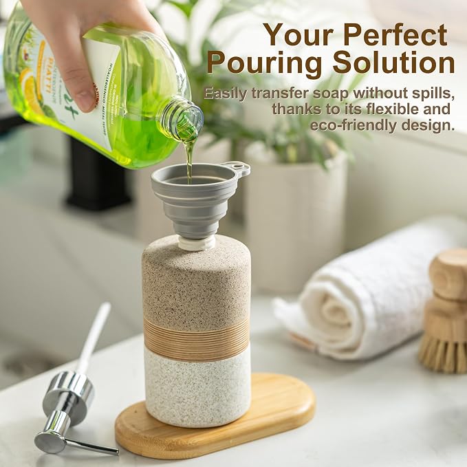 Ceramic Dish Soap Dispenser Set - Image 4