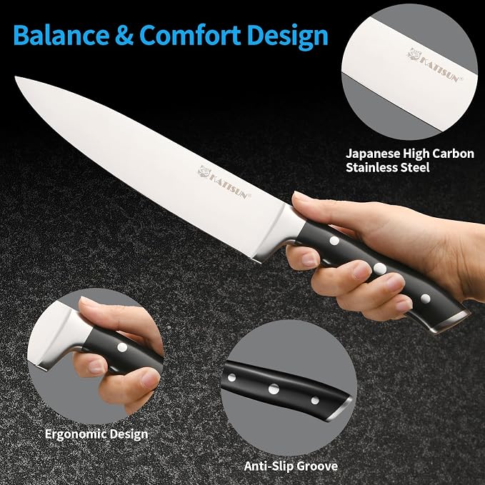 In-Drawer Knife Block with 5 Pieces Knives, Bamboo Knife Drawer Organizer - Image 3