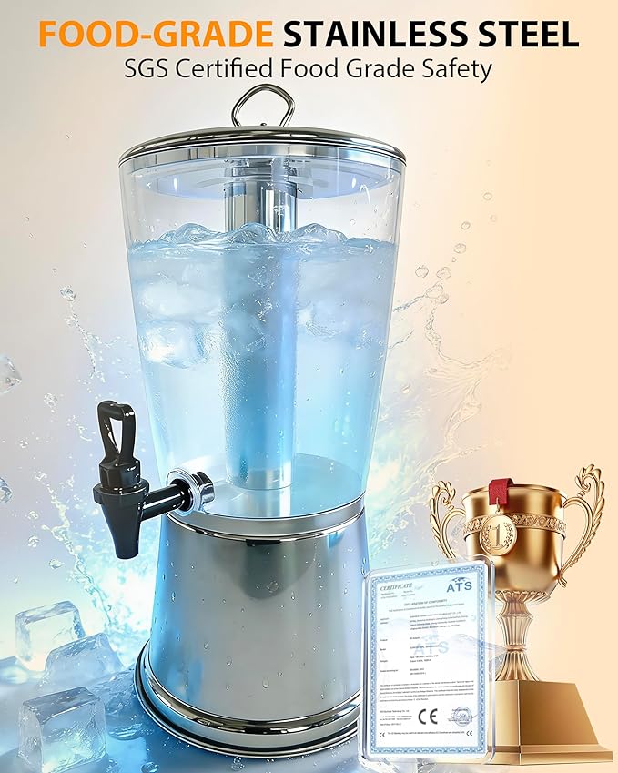 Beverage Dispenser with Stand, 2.5 Gallon Drink Dispenser - Image 5