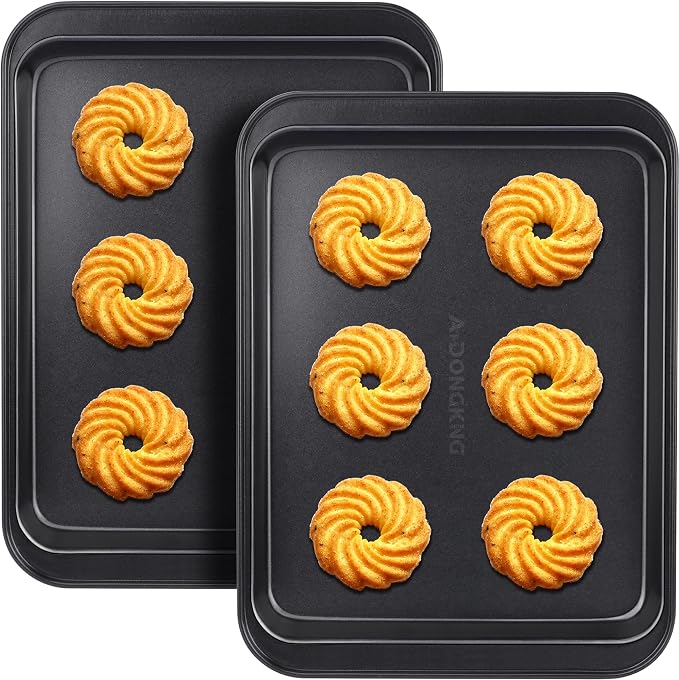 Small Cookie Sheets, Baking Pans, Nonstick Carbon Steel Baking Sheets, 9.5 X by OurProductYourLifestyle