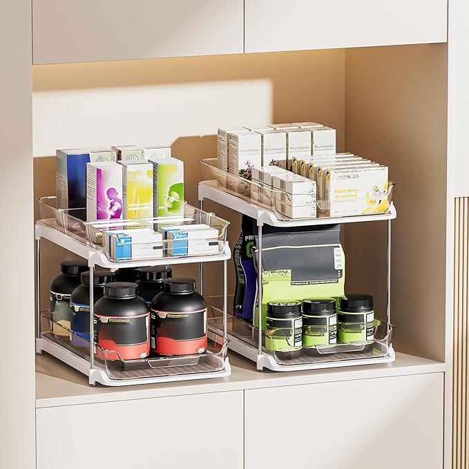 Delamu 2-Tier Multi-Purpose Bathroom Under Sink Organizers and Storage - Image 6
