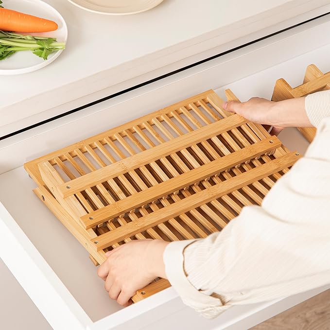 HBlife Bamboo Dish Drying Rack - Image 4