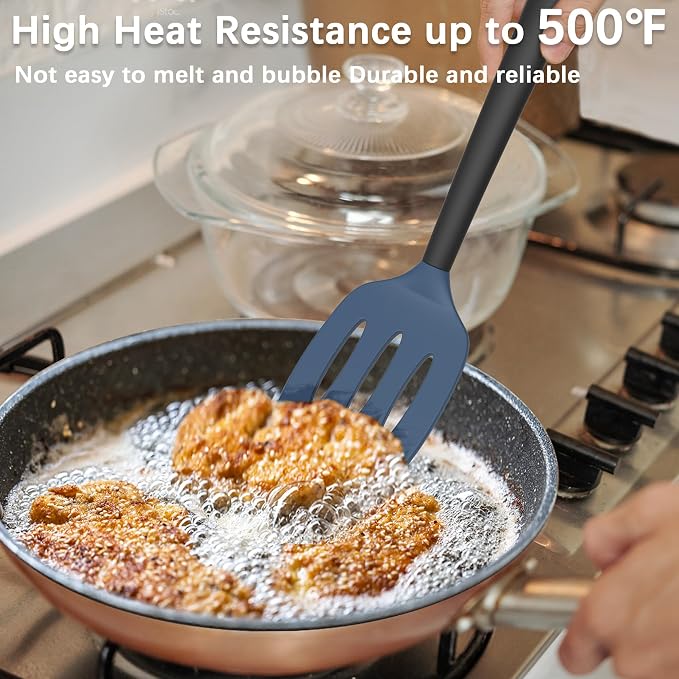 Coukre 2 Pack Silicone Spatula Set, High Heat Resistant, BPA Free Kitchen - Image 3