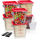 4QT NSF Food Storage Containers: 8 PCS Commercial Clear Food Storage Containers by SVKLHY