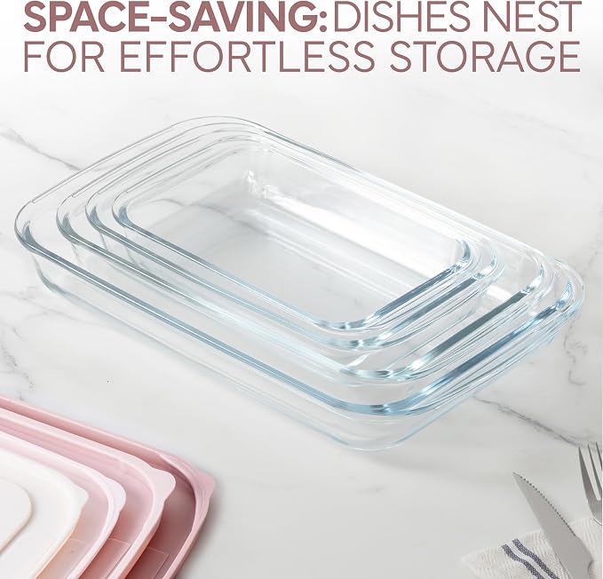 COOK WITH COLOR 8 PC. Glass Baking Dish Set with Lids - Image 4
