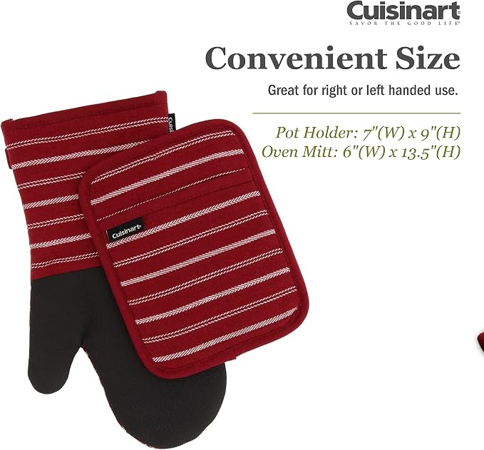 Cuisinart Neoprene Oven Mitts and Potholder Set-Heat Resistant Oven Gloves to - Image 5