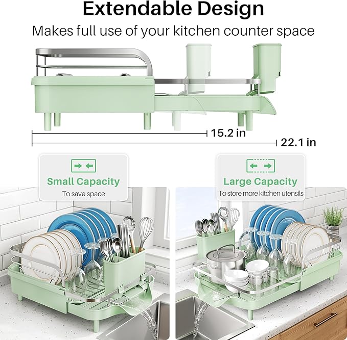SNTD Dish Drying Rack, Expandable Dish Rack - Image 3