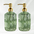 AmazerBath Soap Dispenser, 2 Pack Green Glass Soap Dispenser by AmazerBath