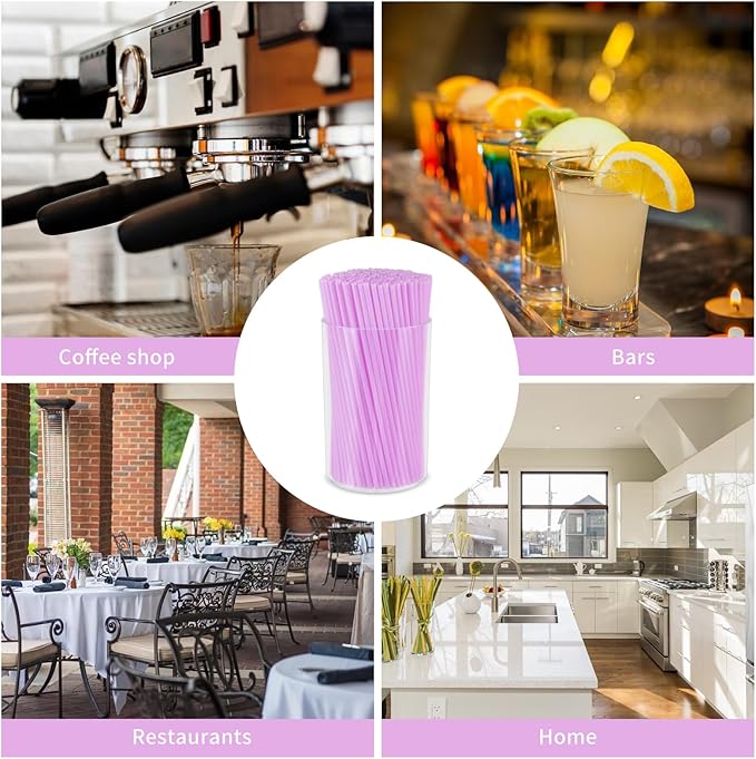 500 Pcs Lavender Purple Coffee Stir Sticks Set Lilac Purple Cocktail Straws - Image 4
