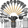 Umite Chef Silicone Kitchen Utensil Set, Wood Handles by UmiteChef
