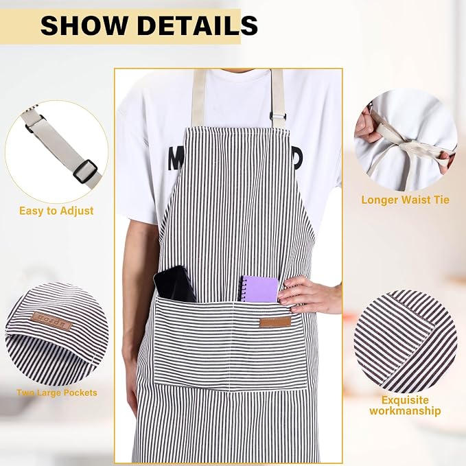 Handepo 4 Pcs Kitchen Aprons - Image 3
