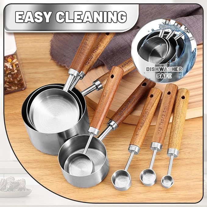 Measuring Cups and Spoons Set, Premium Stainless Steel Measuring Cups and - Image 6