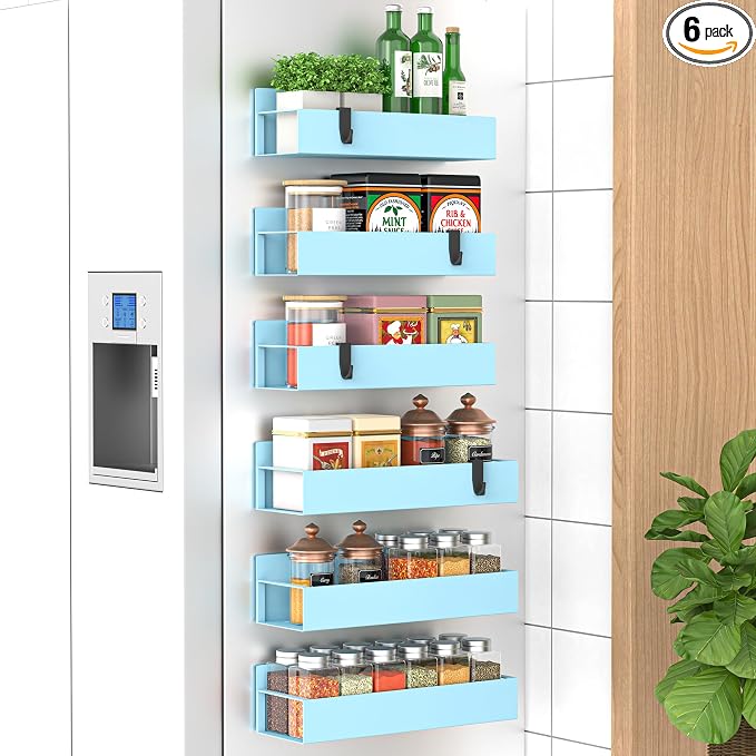 HuggieGems 6 Pack Magnetic Spice Storage Rack Organizer by HuggieGems