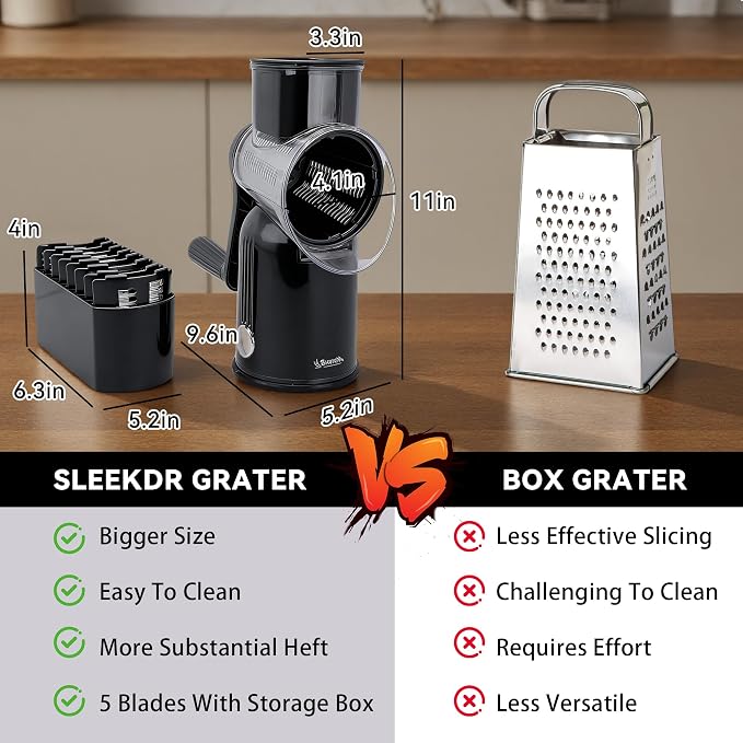 5-in-1 Rotary Cheese Grater Vegetable Slicer - Image 7