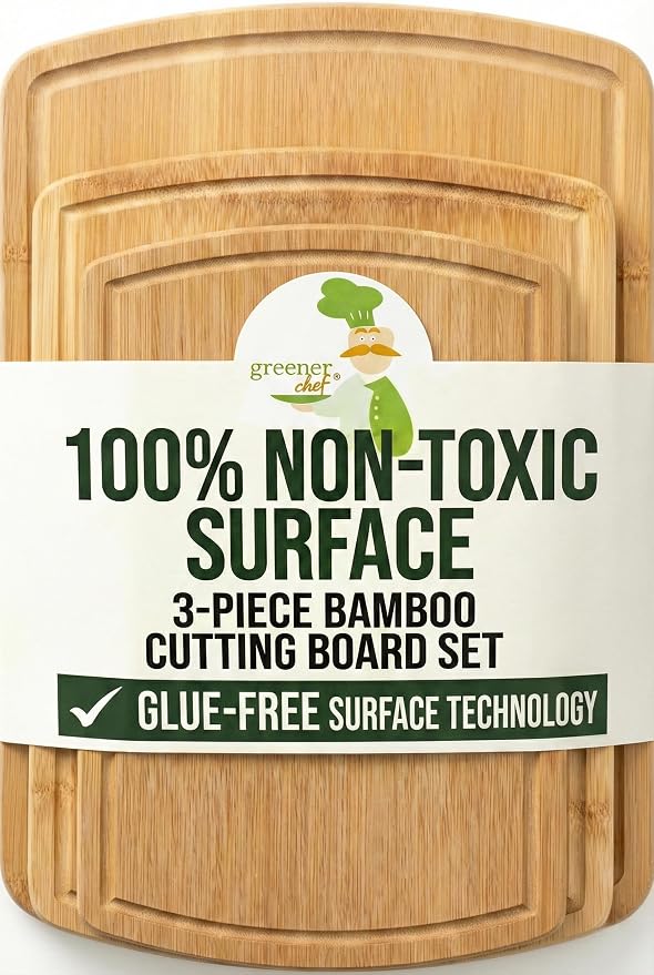 Greener Chef Luxury Bamboo Cutting Board Set of 3 by GreenerChef