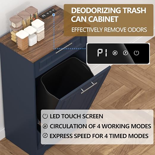 Single 10 Gallon Tilt Out Trash Can Cabinet - Image 3