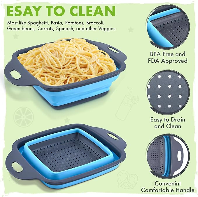 Silicone Collapsible Colander Sink Colander Collapsible Camping Versatile - Image 5