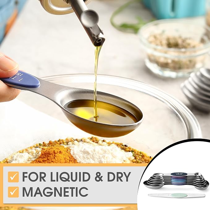 Spring Chef Stainless Steel Magnetic Measuring Spoons Set of 8 - Image 4