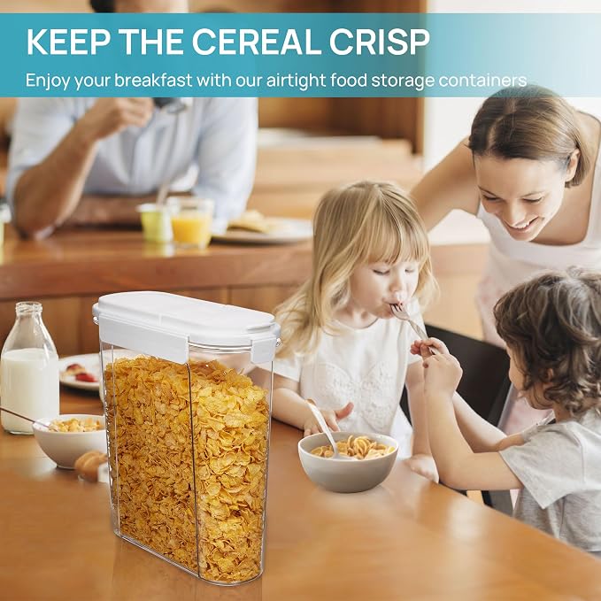 Vtopmart Cereal Containers Set, Plastic Organizer Dispenser - Image 6