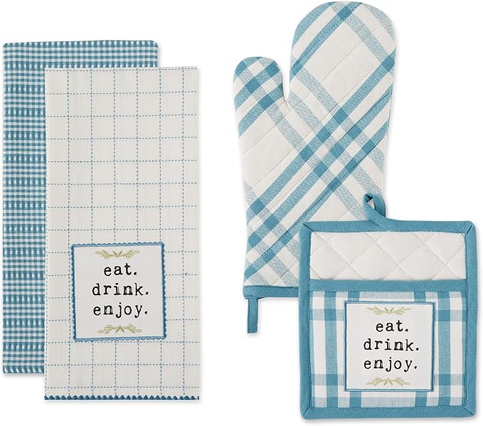 DII Home Sweet Farmhouse Kitchen Collection, Potholder/Oven Mitt/Dishtowel Set - Image 2