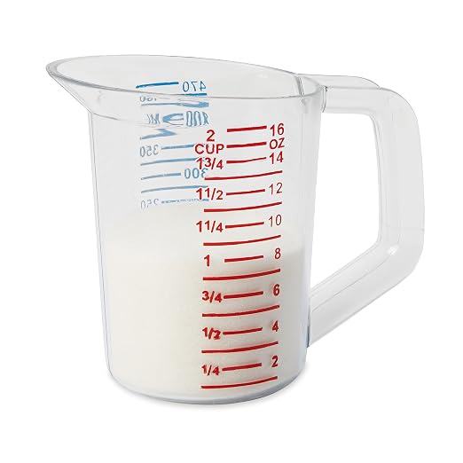 Rubbermaid Commercial Products Bouncer Clear Measuring Cup, 2-Cup/0.5-Quart - Image 2