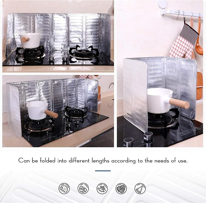 2 Pieces Splatter Guards for Frying Stove Splatter Guard Anti Oil Barrier - Image 3