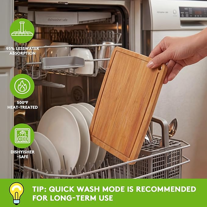 Bamboo Cutting Boards for Kitchen, Carbonized Wood Cutting Board - Image 3
