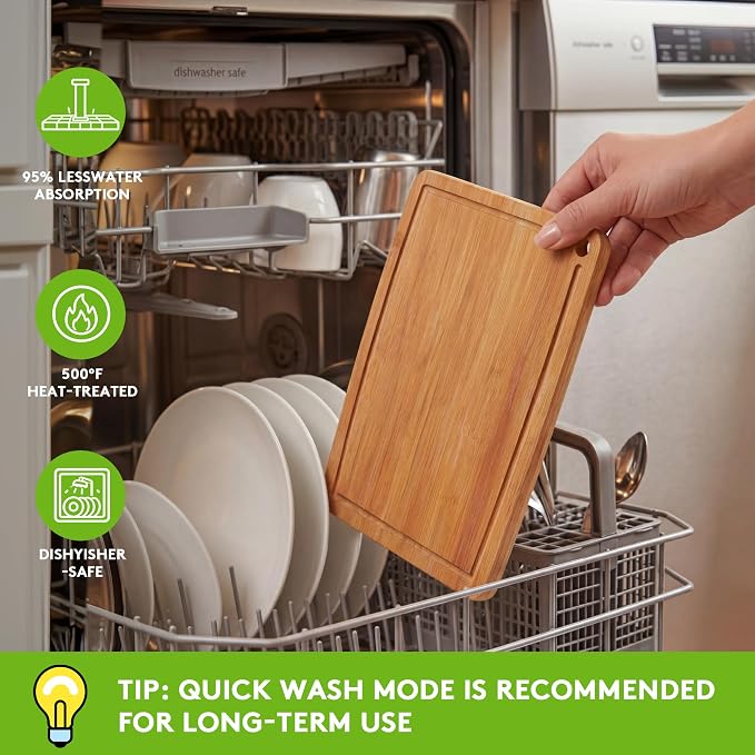 Bamboo Cutting Boards for Kitchen, Carbonized Wood Cutting Board - Image 3
