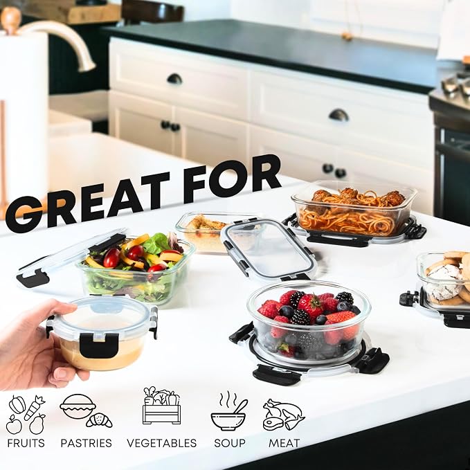 Razab 30 PC Glass Food Storage Containers - Image 4