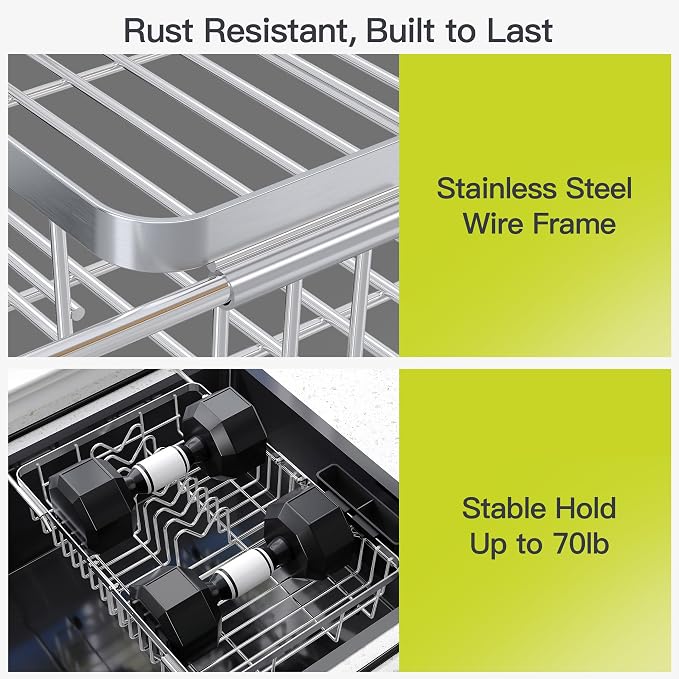 Expandable Stainless Steel Dish Drying Rack Over The Sink - Image 5