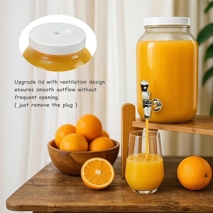 1 Gallon Large Glass Drink Dispensers - Image 2