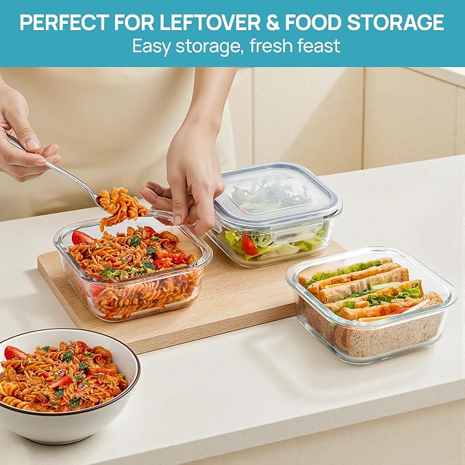 Vtopmart 5Pack 27oz Glass Storage Containers - Image 4