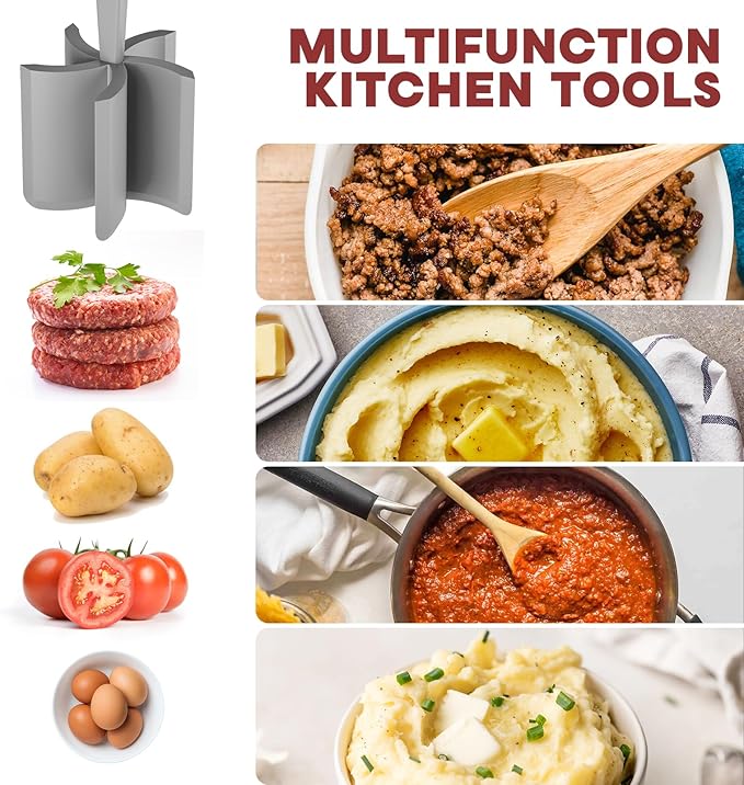 2 Pcs Meat Chopper, Hamburger Grinder, Premium Heat Resistant Smasher - Image 3