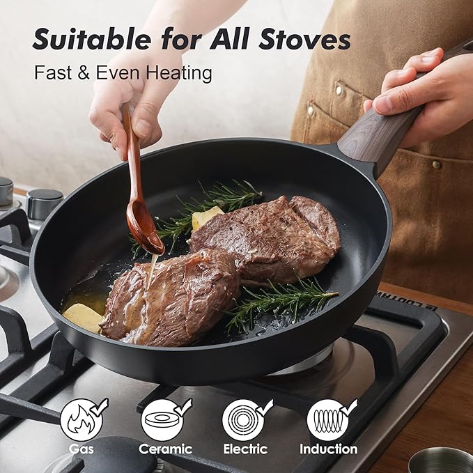 SENSARTE Nonstick Frying Pan Skillet 8Inch Non Stick Egg Pan Omelette Pans - Image 4