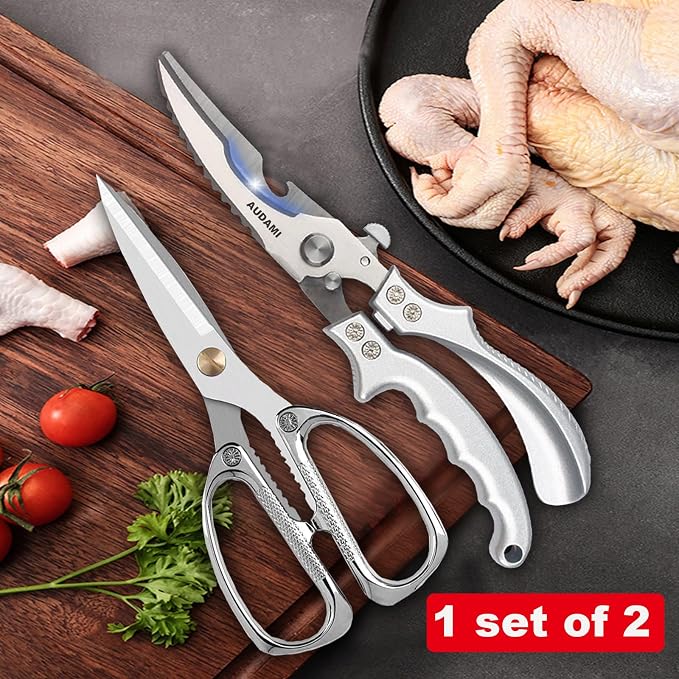 2 Pack Kitchen Shears, Heavy Duty Stainless Steel All-Purpose Poultry Meat - Image 5