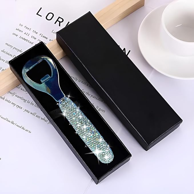Handcrafted Silver Crystal Bling Beer Opener – Sparkle Diamond Bottle Openers - Image 2