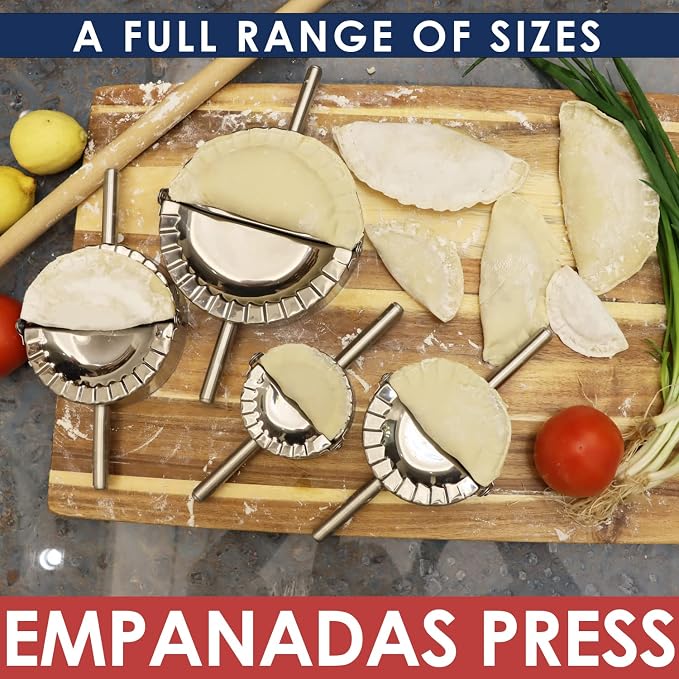 KAYCROWN 3.25 Inch Empanada Press, Stainless Steel Dumpling Maker Dough Cutter - Image 4