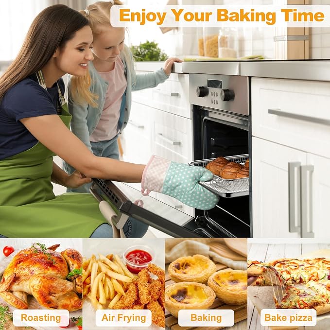 Air Fryer Basket for Oven 12.8"x9.6", 2 Pack Large Air Fryer Basket and Tray - Image 6