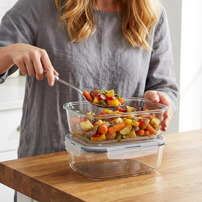 5 Pack 36oz Borosilicate Glass Food Storage Containers Set - Image 8