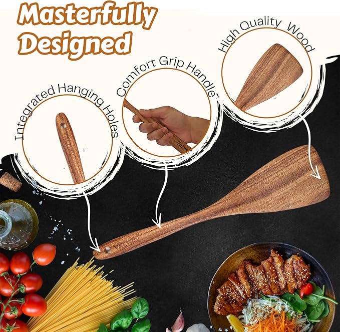 Kitchen Utensil Set | 17-Piece Wooden Cooking Utensils - Image 7