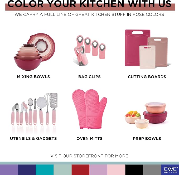 COOK WITH COLOR Prep Bowls with Lids- Wide and Deep Nesting Plastic Small - Image 9