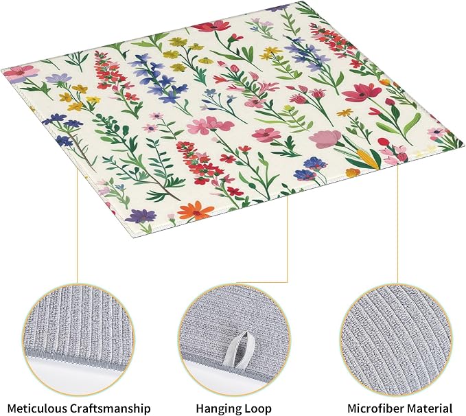 Watercolor Wildflower Dish Drying Mat - Image 4
