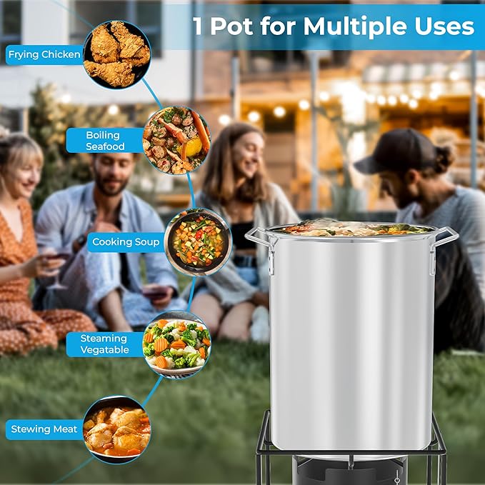 30 Qt Aluminium Stock Pot Kit – Turkey Fryer Pot - Image 2