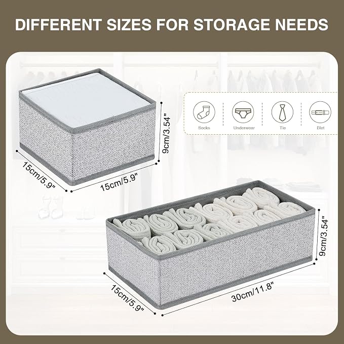 DIMJ Drawer Organizer Clothes Set of 8, Foldable Closet Drawer Bins, Underwear - Image 5