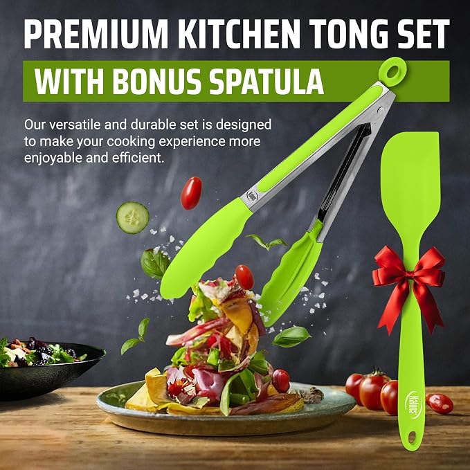 Kaluns Kitchen Tongs for Cooking Grilling Set of 4, BBQ Grill Tongs - Image 7