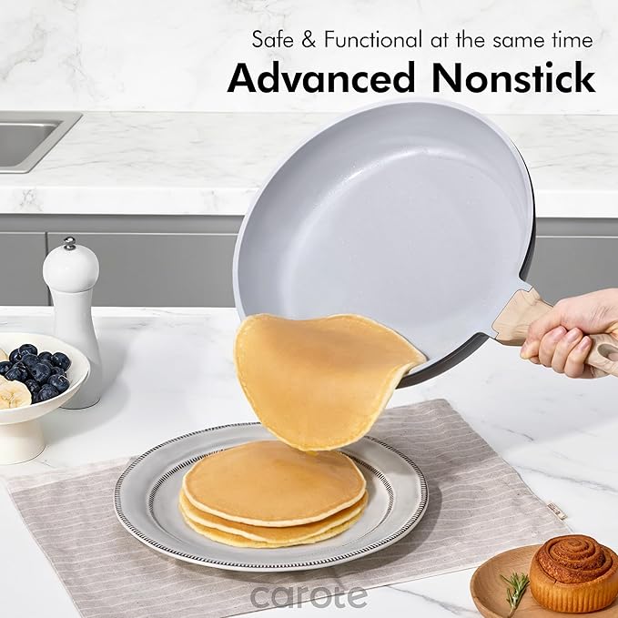CAROTE 21pcs Pots and Pans Set Nonstick, Cookware Set Black Induction Kitchen - Image 4