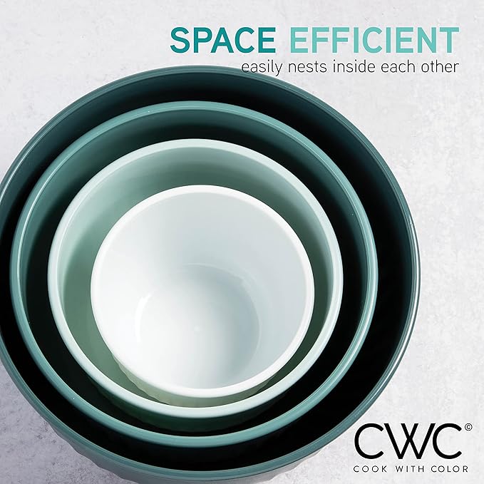 COOK WITH COLOR Prep Bowls with Lids- Wide and Deep Nesting Plastic Small - Image 4